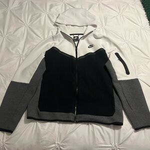 white,black and grey nike tech